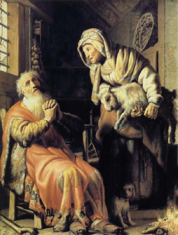 REMBRANDT Harmenszoon van Rijn Tobit Accuses Anna of Stealing the Kid china oil painting image